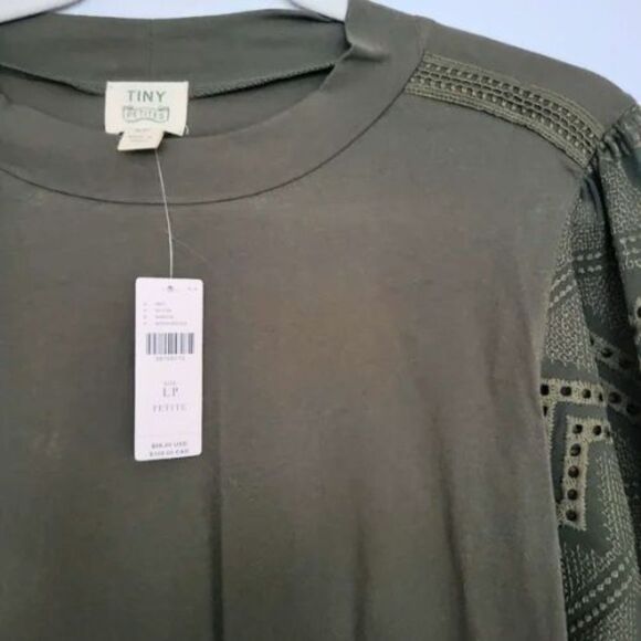 NWT Anthropologie Helen Lace Sleeve Mock Neck Top | L Petite - Picture 5 of 6